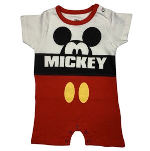 EPlus Detský letný kraťasový overal - Mickey Mouse biely Veľkosť najmenší: 6 mesiacov
