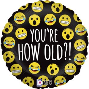 Balónik fóliový Emoji How Old 46 cm
