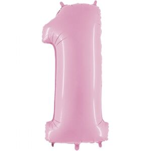 Balónik fóliový číslo 1 pastelovo ružové 66 cm