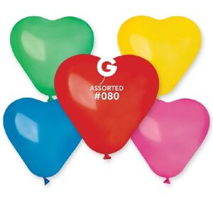 Balónik latexový srdce mix farieb 16 cm, 100 ks
