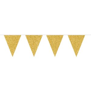 Girlanda vlajková glitrová zlatá 6 m