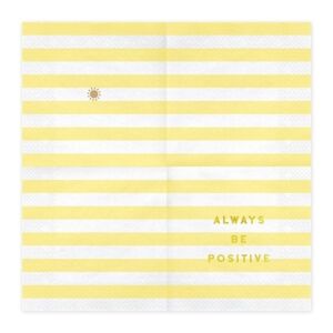 SERVÍTKY YUMMY Always be positive, svetlo žlté, 33x33 cm