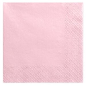 Servítky papierové 3vrstvé svetlo ružové 33 x 33 cm, 20 ks